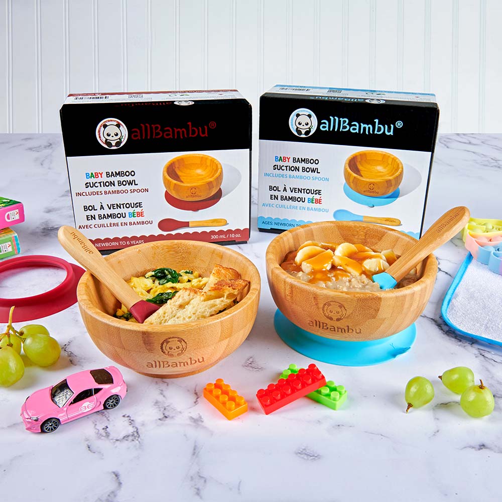 Bamboo Baby Bowl with Suction Base and Spoon