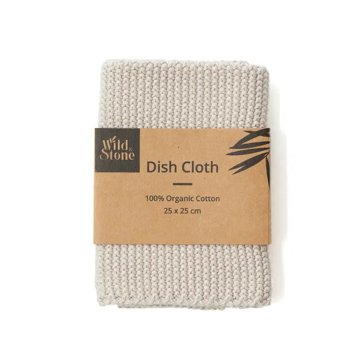 Knitted Organic Cotton Dishcloth | Zero-Waste, Plastic-Free Kitchen Cleaning Cloth