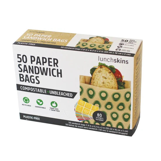 Paper Sandwich Bags (50-Pack) – Compostable, Plastic-Free & Food Safe