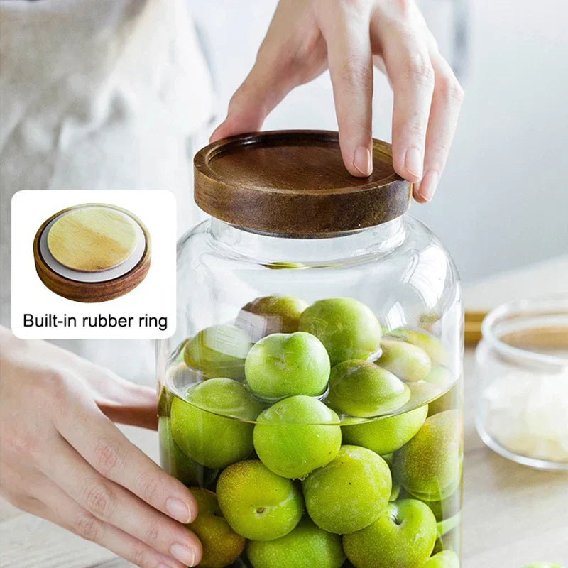 Kitchen Glass Jars with Acacia Airtight Lid - Versatile Food Storage Containers