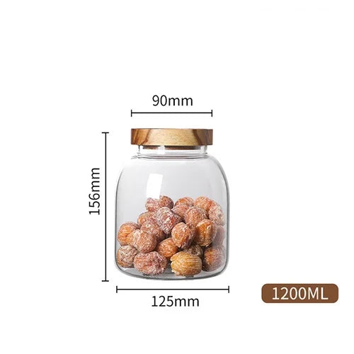 Kitchen Glass Jars with Acacia Airtight Lid - Versatile Food Storage Containers